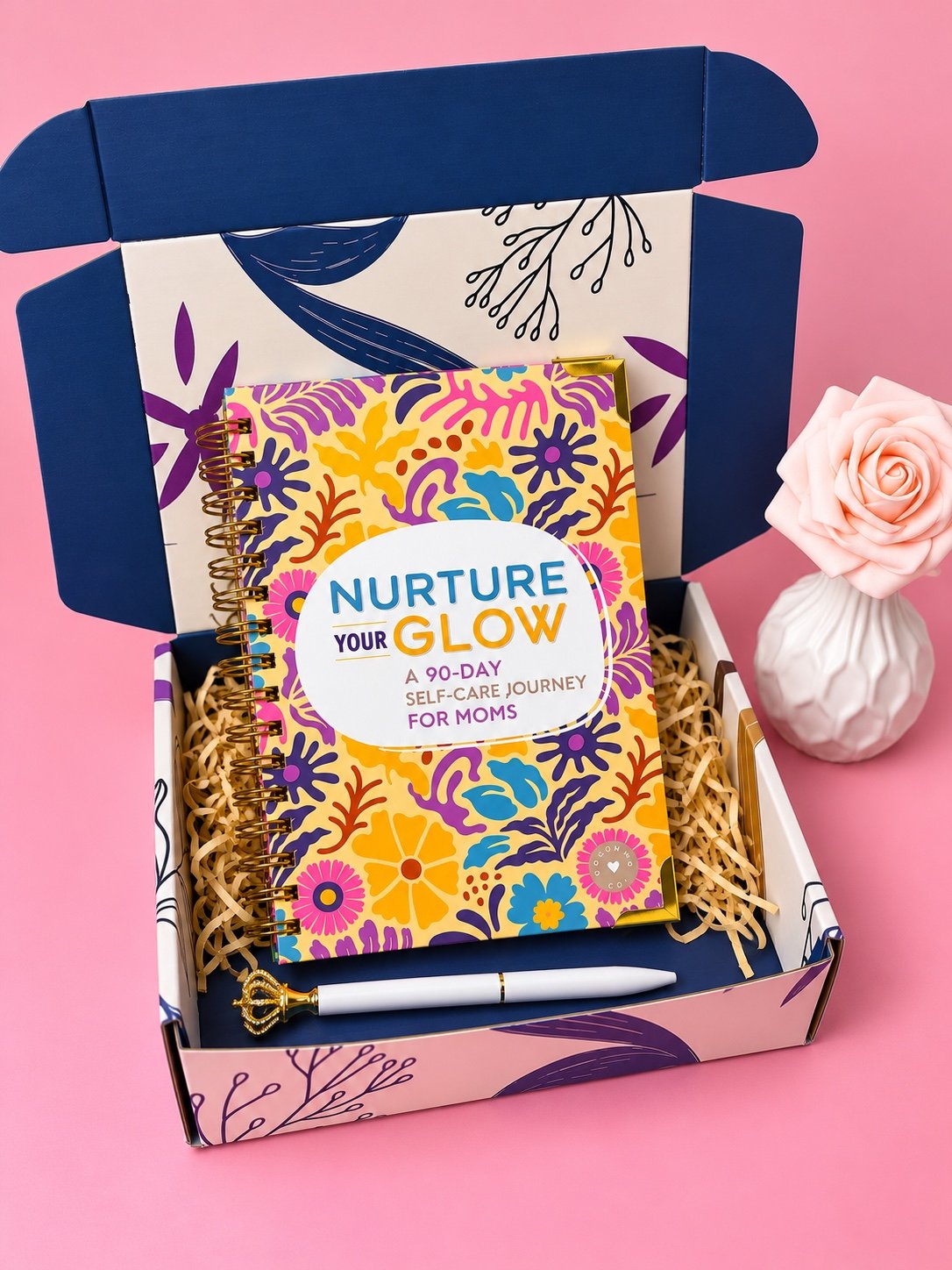 Nurture Your Glow journal, pen, and coordinating gift box